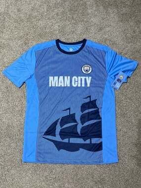 Manchester City FC Officially Licensed Sublimation Logo Poly Soccer Jersey